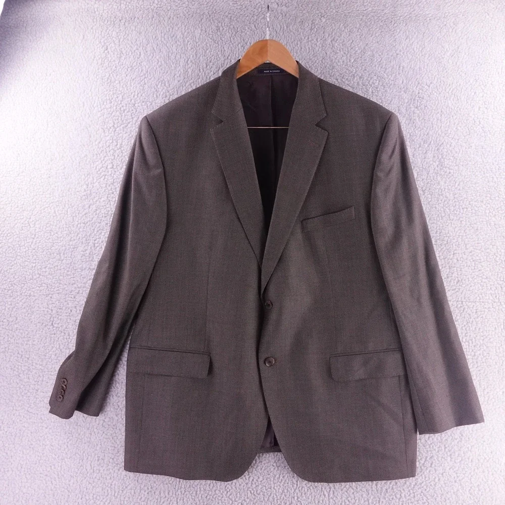 Loro Piana Super 130s Wool Suit Mens 50R 44 Brown 2 Piece DEAN CT Cremieux